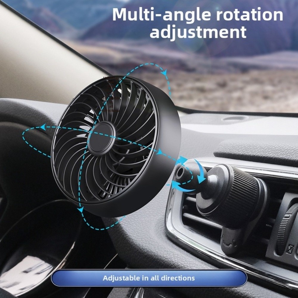 Portable 360 Degree Car Air Outlet Fan Adjustable Speeds Comfort Car Air Circulation Fan Low Noise Adjustable Angle Car Cooling Fan Vehicle Interior