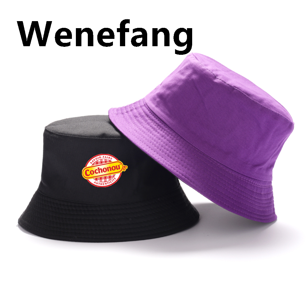 Wenefang 2024 New Cochonou Bob Red Black Reversible Bucket Hats for Men Women Cotton Fisherman Hat Girl Boy Outdoor Sport Fishing Hat
