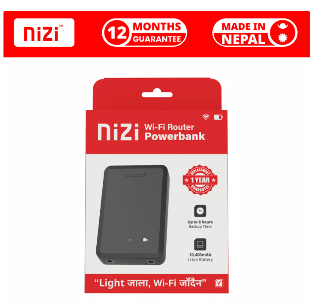1 Year Gurantee निजी पावर | Nizi Router Backup 12V / 10,400 mAh Universal Powerbank Inverter UPS