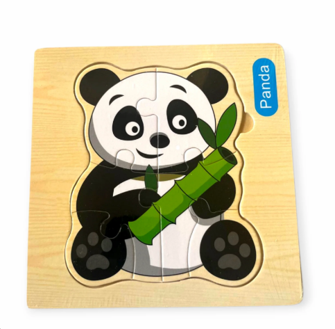 Wooden Panda Puzzle Educational Toy for Kids - Multicolor Learning Board | Montessori Wooden Puzzle for Toddlers