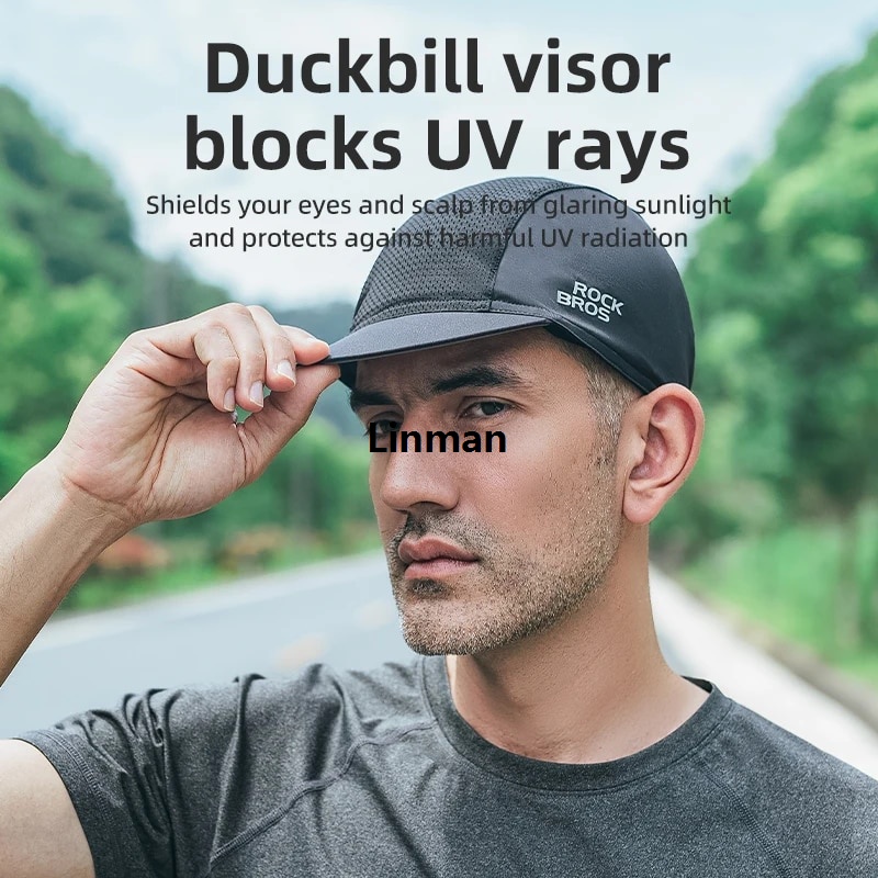 Linman ROCKBROS Cycling Caps Polyester Bicycle Quick Dry Sports Hats Summer UV Protection Bike Balaclava Unisex Size Breathable Hat