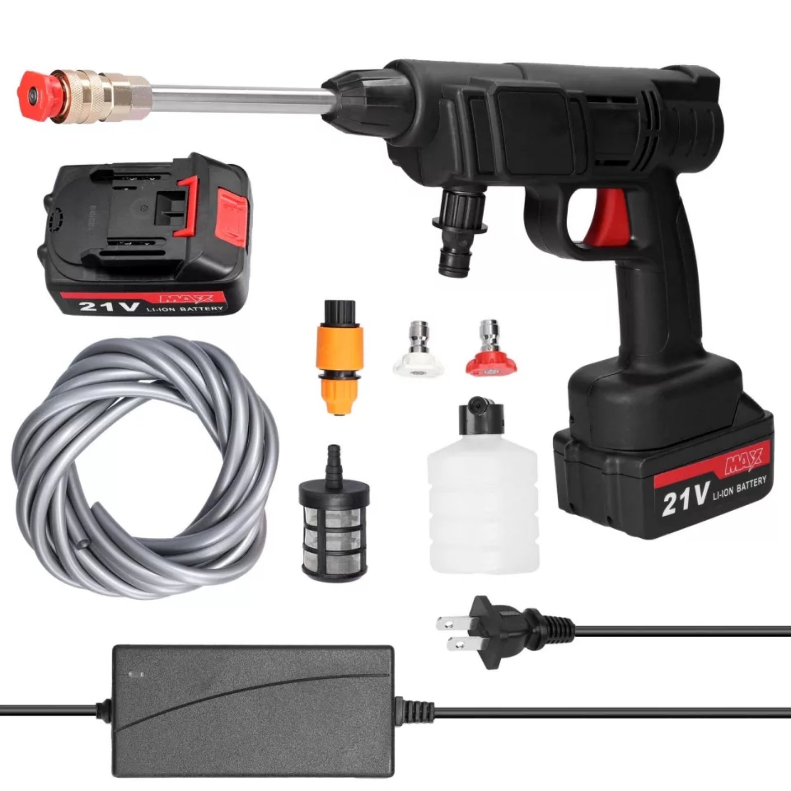 High Power Car Washing Guns Wireless Rechargeable Car Washer Gun Portable High-pressure Water Pump 24V
