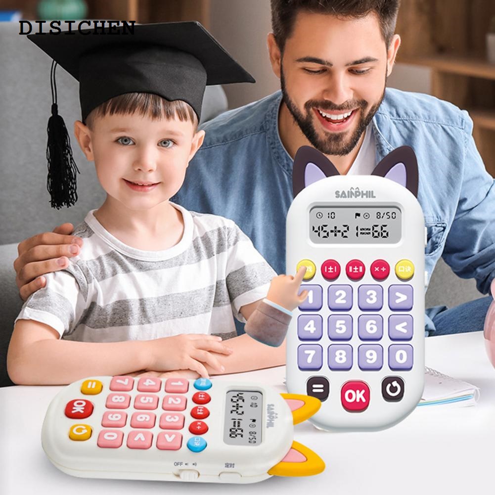 DISICHEN Hot Selling Small Easy to Operate Long Standby Mathematics Early Education Oral Calculator Machine Kids Calculator for Gift