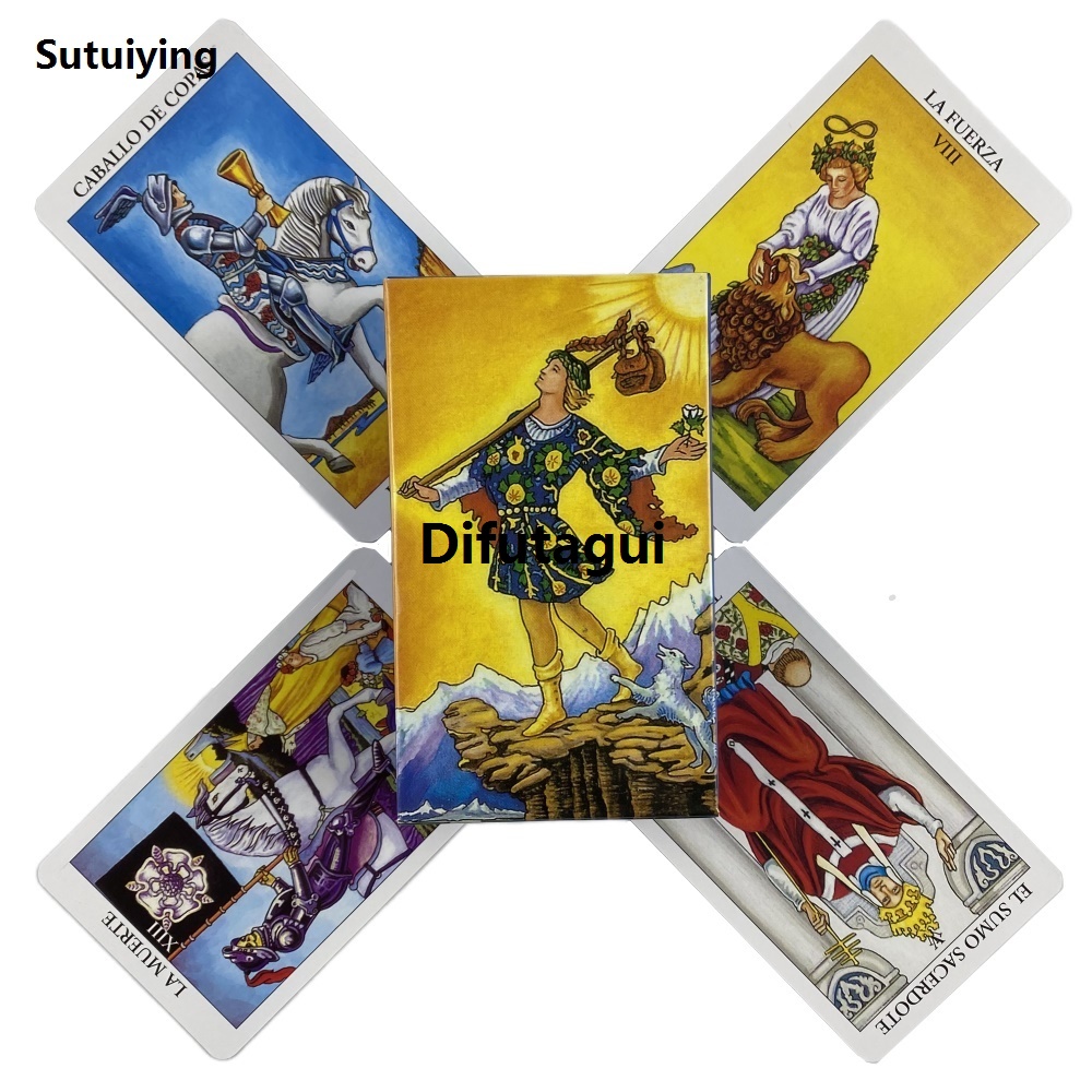 Difutagui 1 Box Meaning On Cards Spanish English Version Tarot Deck With Luxury High Quality Keywords Reversed Wondering Spirit Occult Adventure Board Game