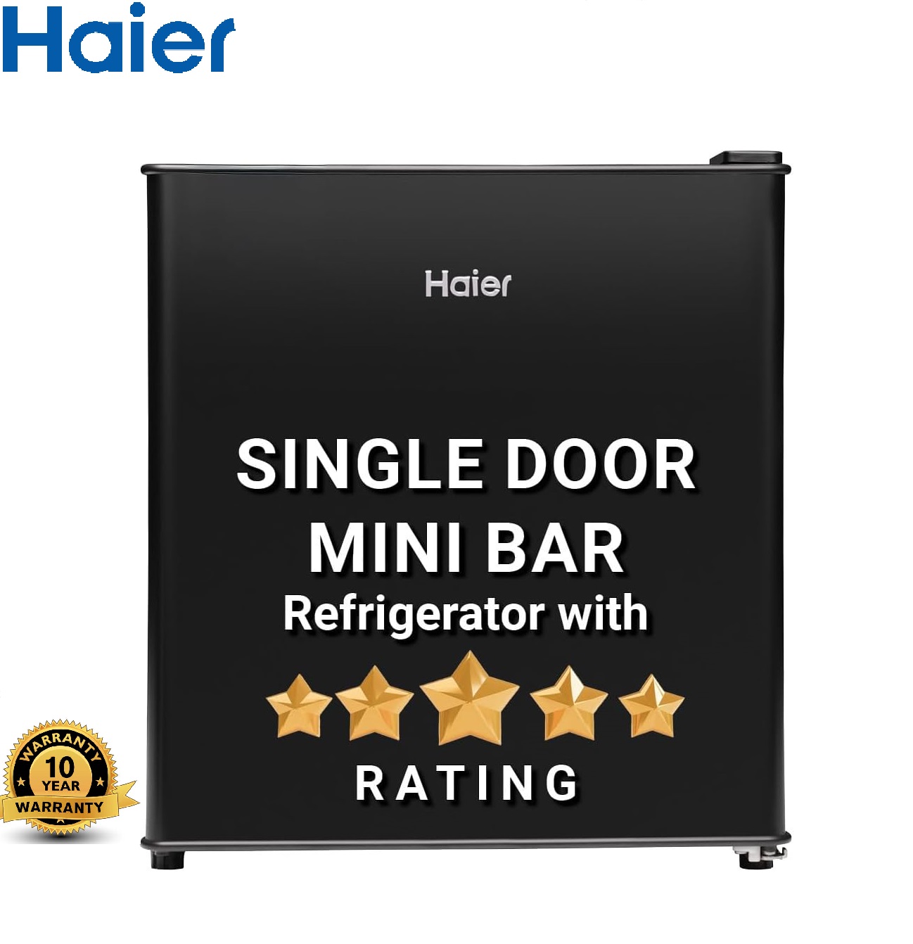 Haier 55 Liters 5 Star Mini Bar Single Door Refrigerators (HRD-55KS, Black Steel)