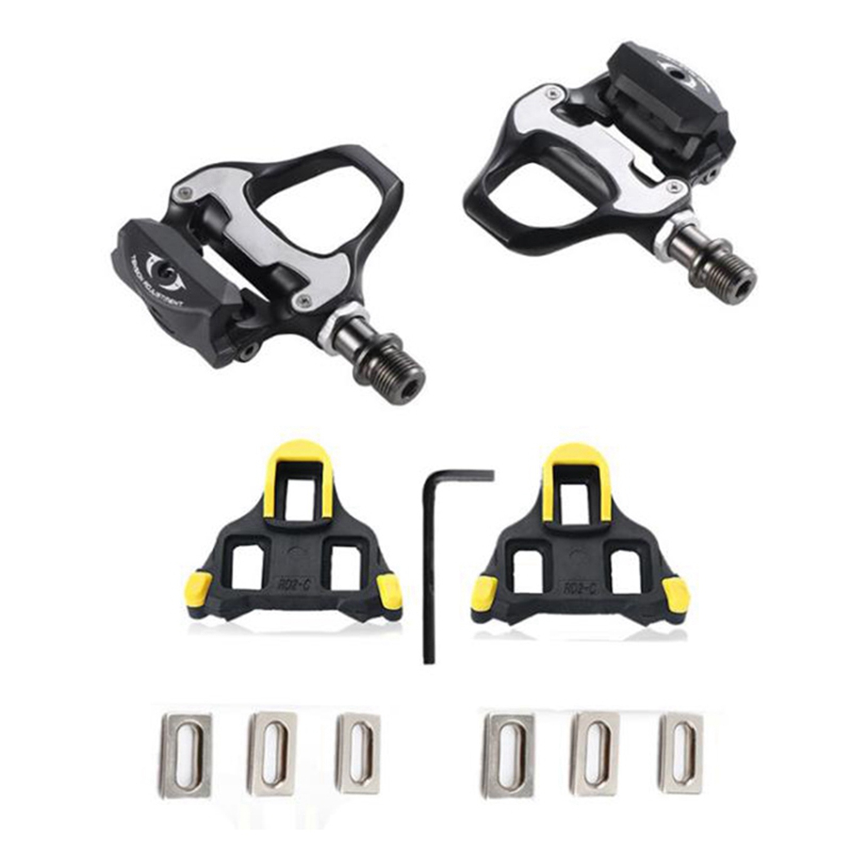 4X Cycling Road Bike Bicycle Self-Locking Pedals for SPD SL Road Bike Clipless Pedals Kit