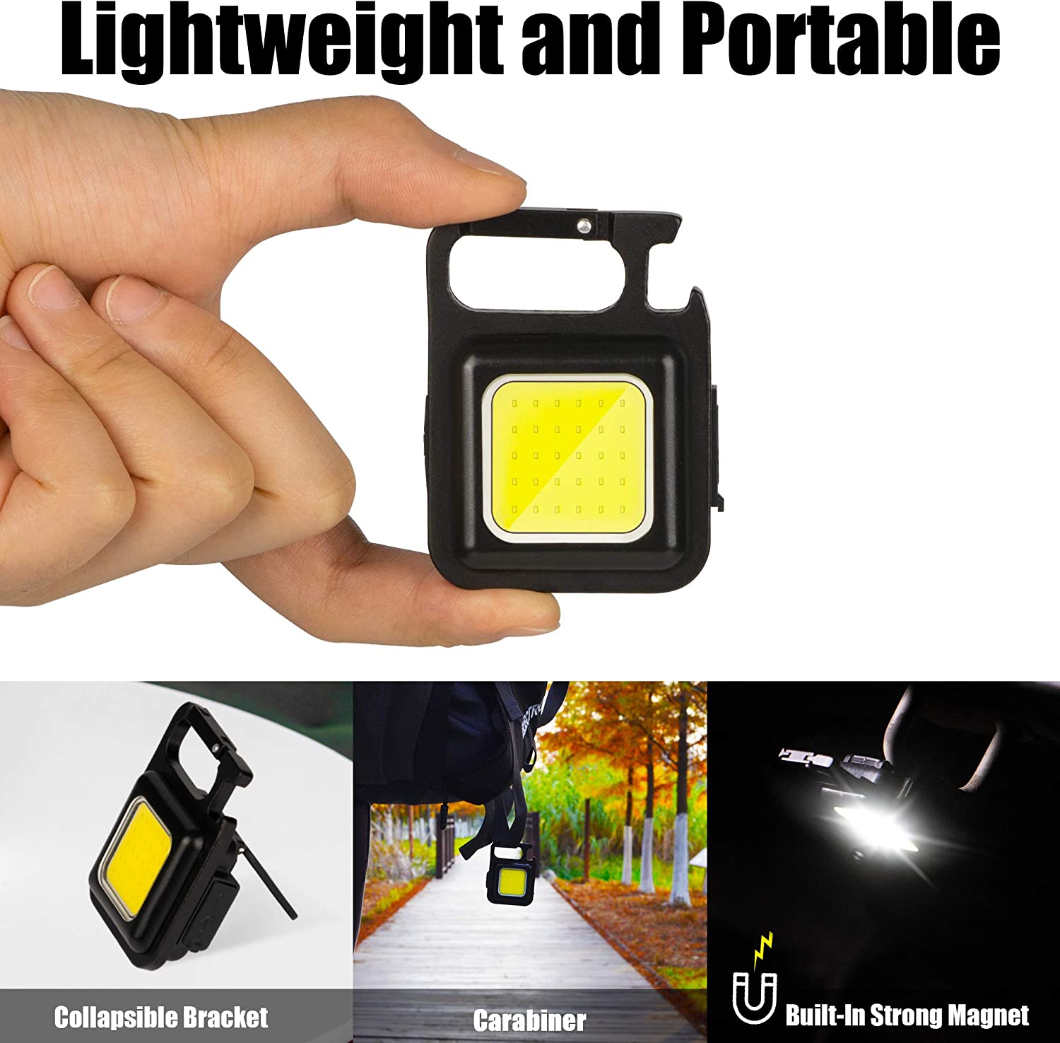 LED Mini High Bright COB Flashlights Portable USB Rechargeable | High Power Mini Portable Rechargable Flashlight