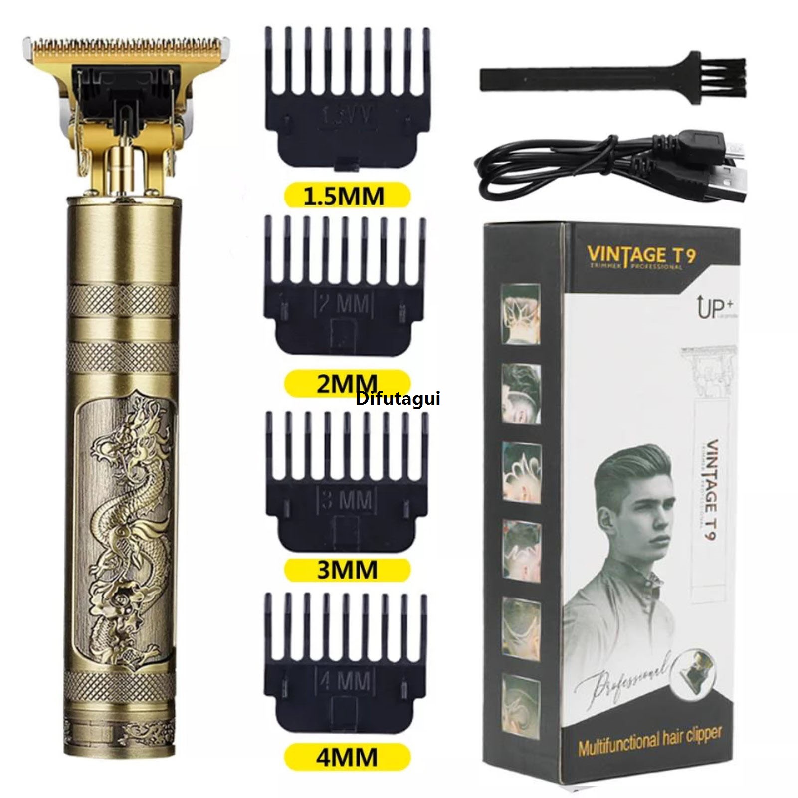 Difutagui Vintage T9 Trimmer, Vintage T9 Rechargeable Fashion Hair Cutting Machine
