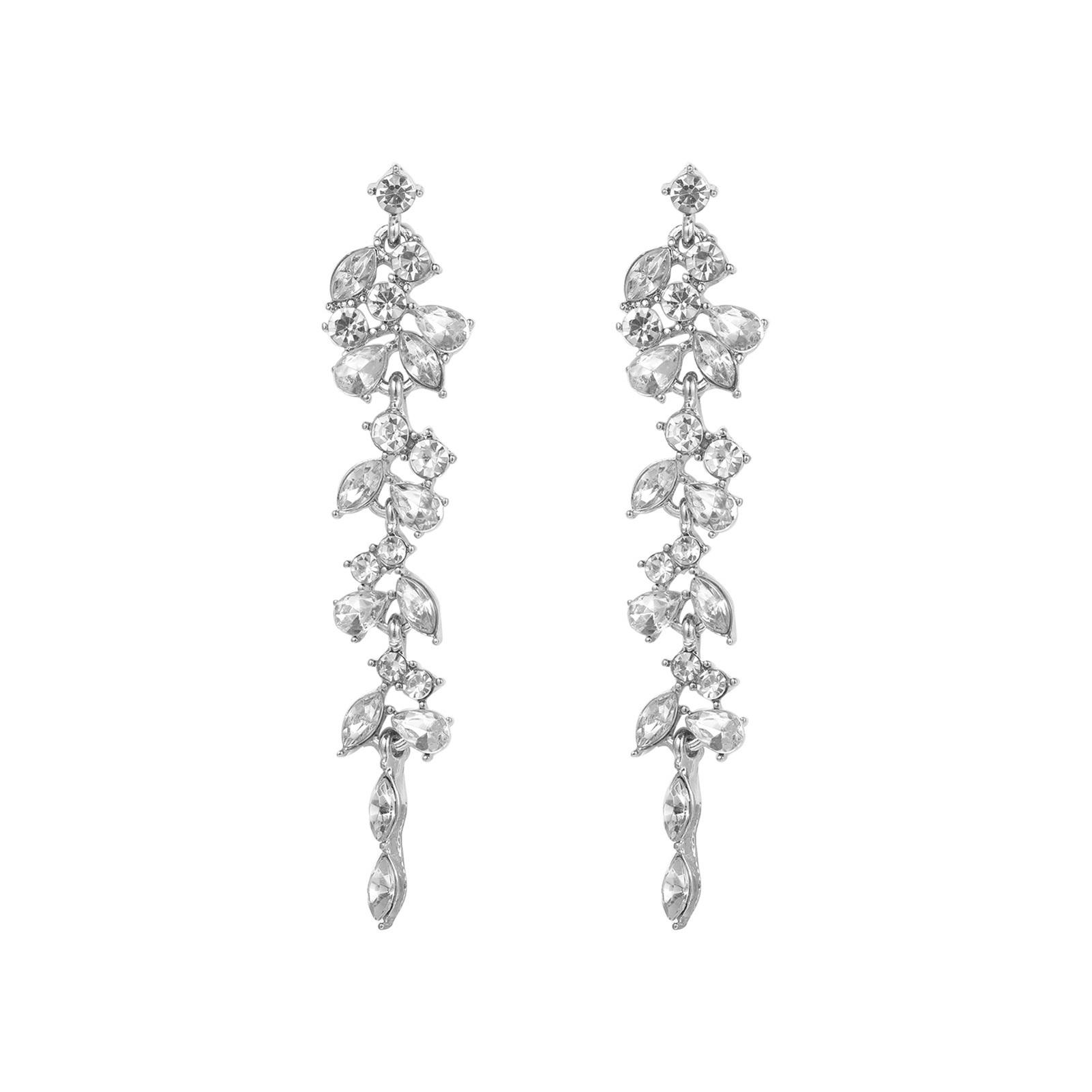 CARAT Charm Enhancing Earrings Sparkling Zircon Hoop Earrings with Tassels Elegant Rhinestone Studs for Stylish Women Chic Jewelry Collection