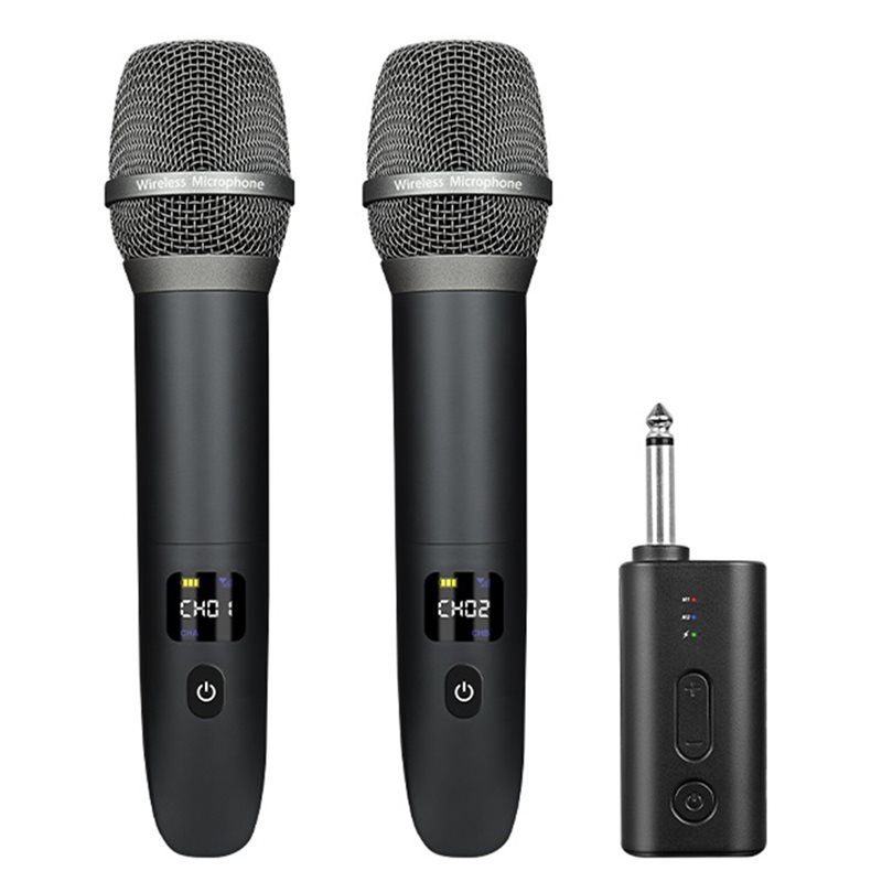 Professional Wireless Microphone One-To-Two for Outdoor Stage Audio Home Live Broadcast Sound Card Singing