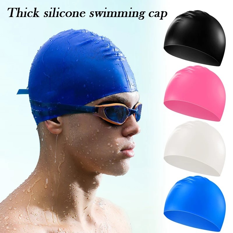 QILANG Unisex Silicone Swimming Cap - Waterproof, Stretchable, Durable Swim Cap for Long & Short Hair | Comfortable Anti-Slip Fit for Men, Women & Kids