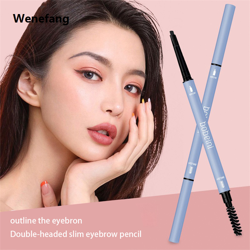 Wenefang Ultra Fine Triangle Eyebrow Pencil Precise Brow Definer Long Lasting Waterproof Morandi Cool Brown Eyebow Makeup 6 Color