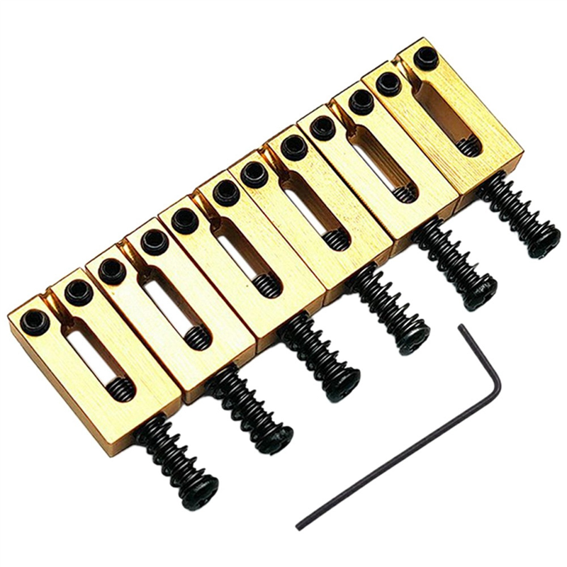 OYPFXMI 6 Set Bridge Saddle for Solid Brass Electric Guitar Bridge Bridge Code String Pull String Code String Saddle (Black)