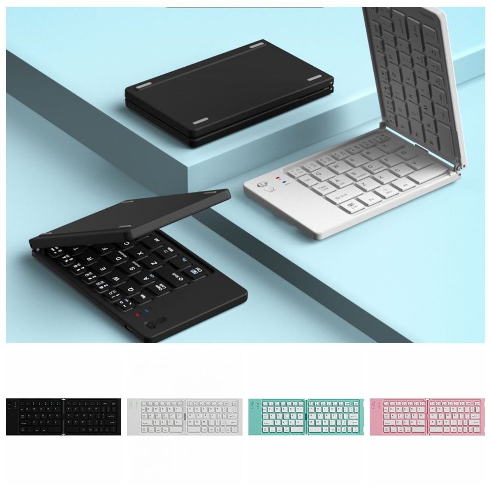 Mini Keypad Slient Wireless Folding Keyboard Mini Slim Design Bluetooth Keyboard Lightweight Universal Foldable Keyboard Notebook