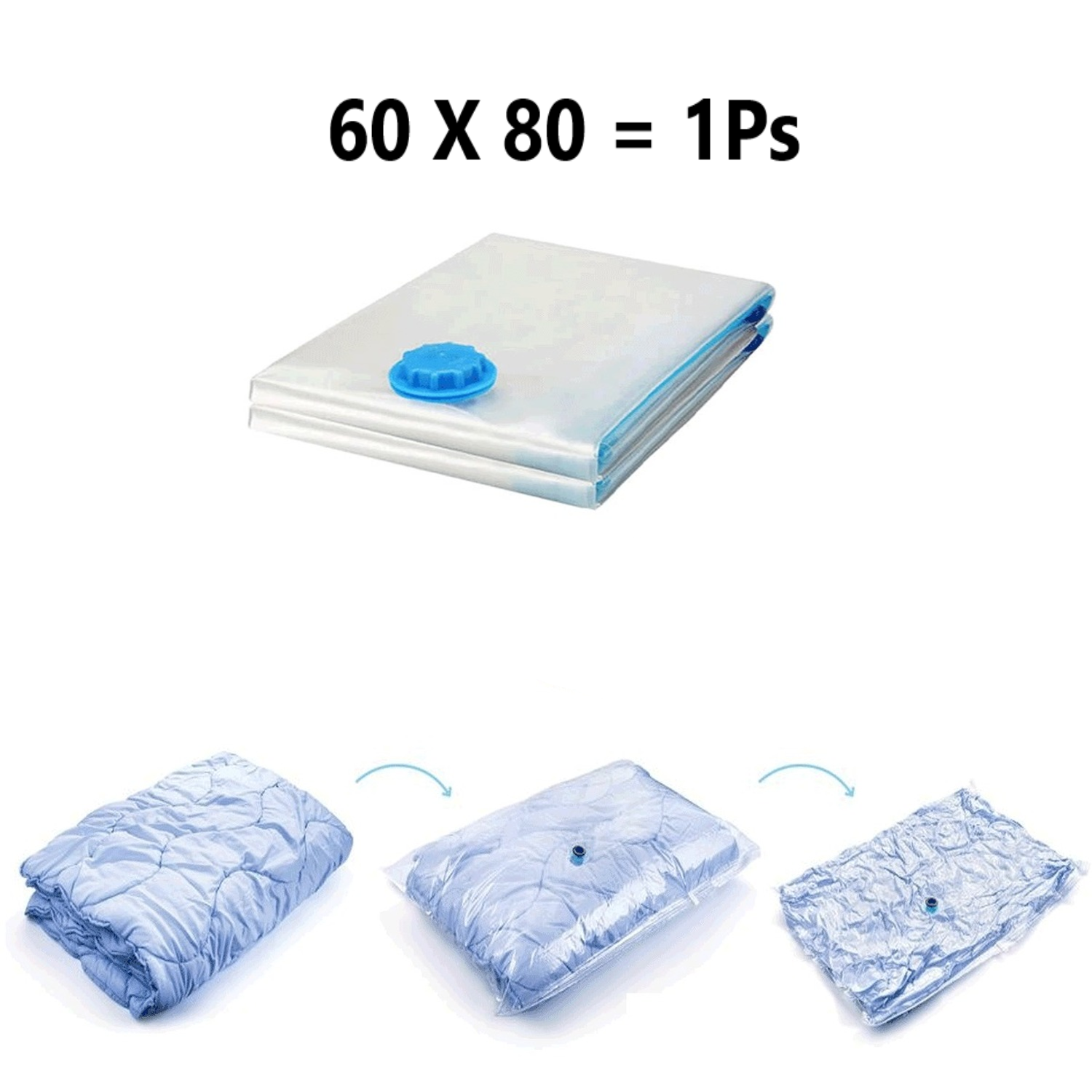 Vacuum Storage Bags - Pack of 1 (60 x 80) Reusable Space Savers