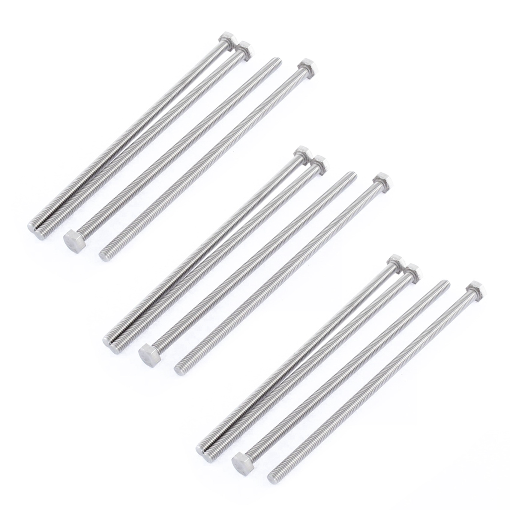 NAMUNY M6 x 150mm Fully Threaded Stainless Steel Hex Screw Bolt 12 Pcs