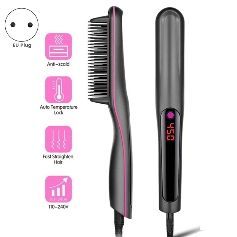 New style Temperature Ion Curl Men's Quick Beard Styler Women's Multifunctional Straightening Comb Hair Wand European Plug