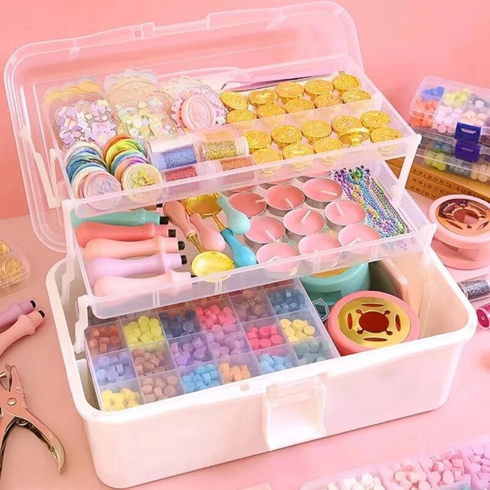 New 2/3 Layers Storage Box Foldable Plastic Nail Art Box Multifunctional Portable Jewelry Organizer Small Items