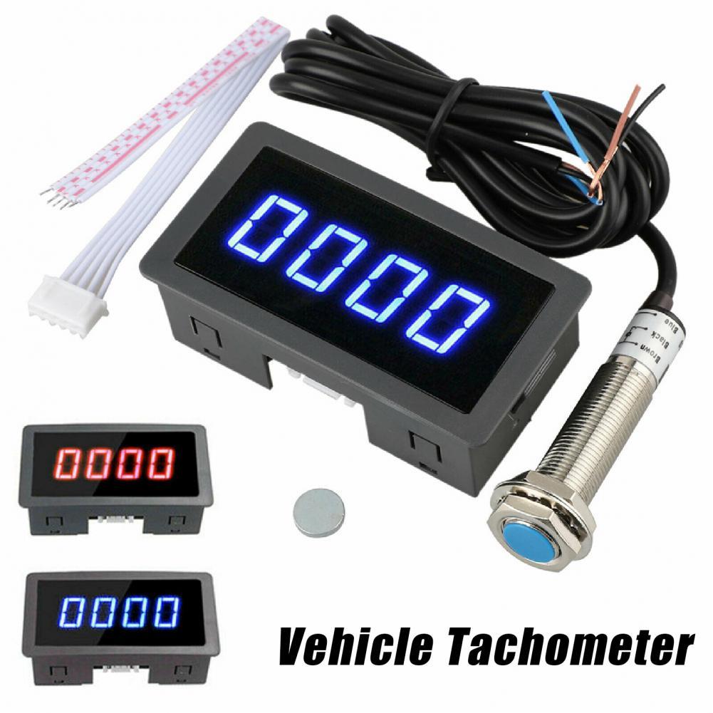 NEW 【Innovative design】Car Tachometer Lcd High Accuracy Lightweight 4 Digital Rpm Speed Meter Hall Switch Sensor For Automobiles