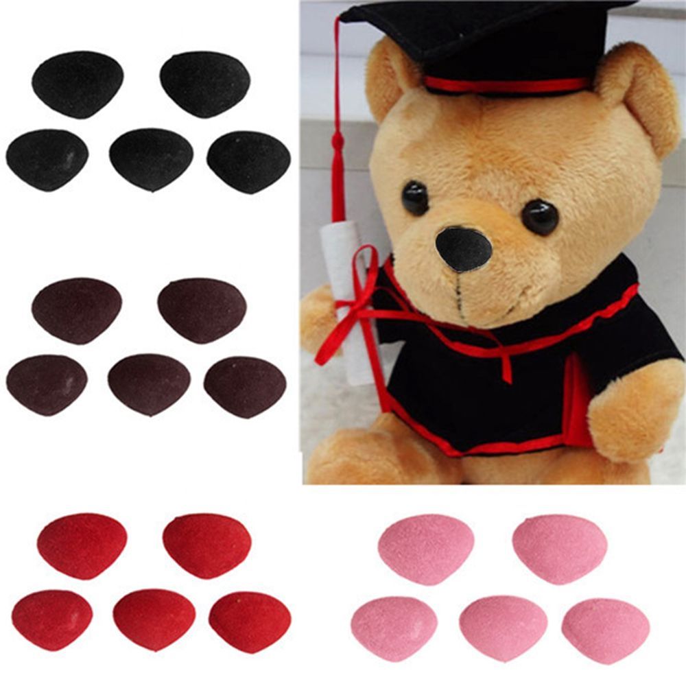 10pcs/bag New DIY Tool Craft Velvet Plastic Triangle Nose Bear Buttons Dolls Accessories