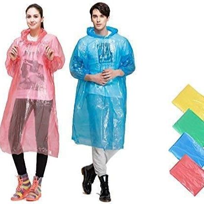 Poncho Raincoat Reusable Lightweight Waterproof Raincoat For Unisex (Colour May Vary)