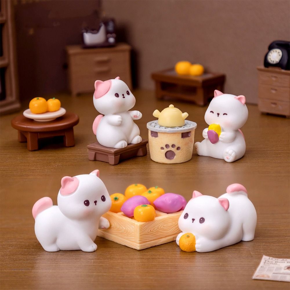 Party Supplies Cute Mini Cat Figurines DIY Cartoon Cat Statue Resin Crafts Kitten Figurines Miniature Micro Landscape Ornaments