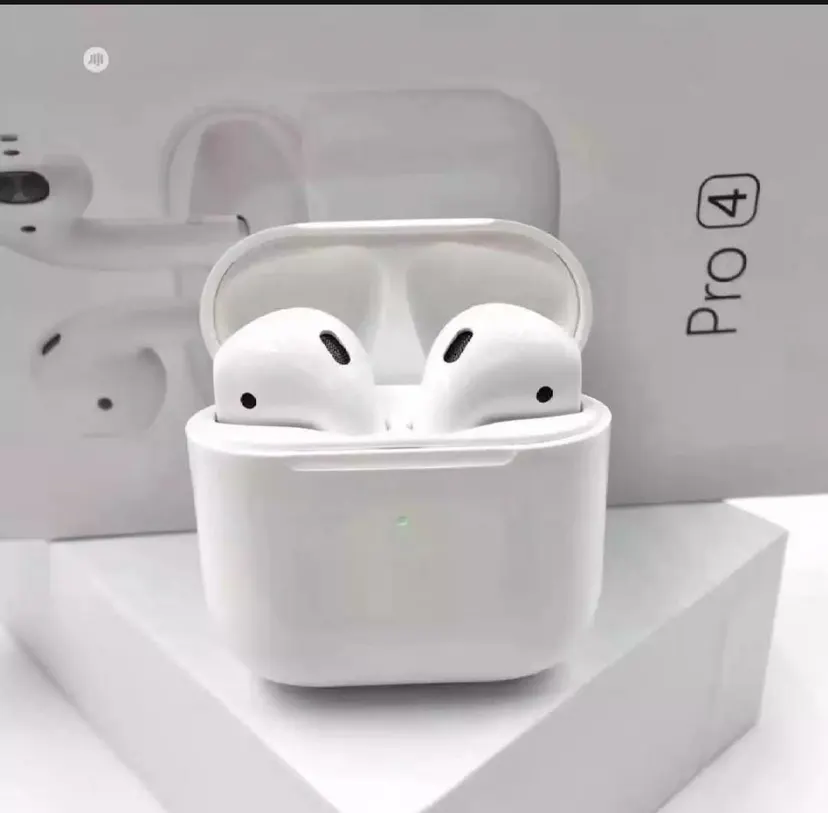 Pro 4 Bluetooth 5.0 Earbuds Headphones and Android Smart Phones Wireless Earbuds- White