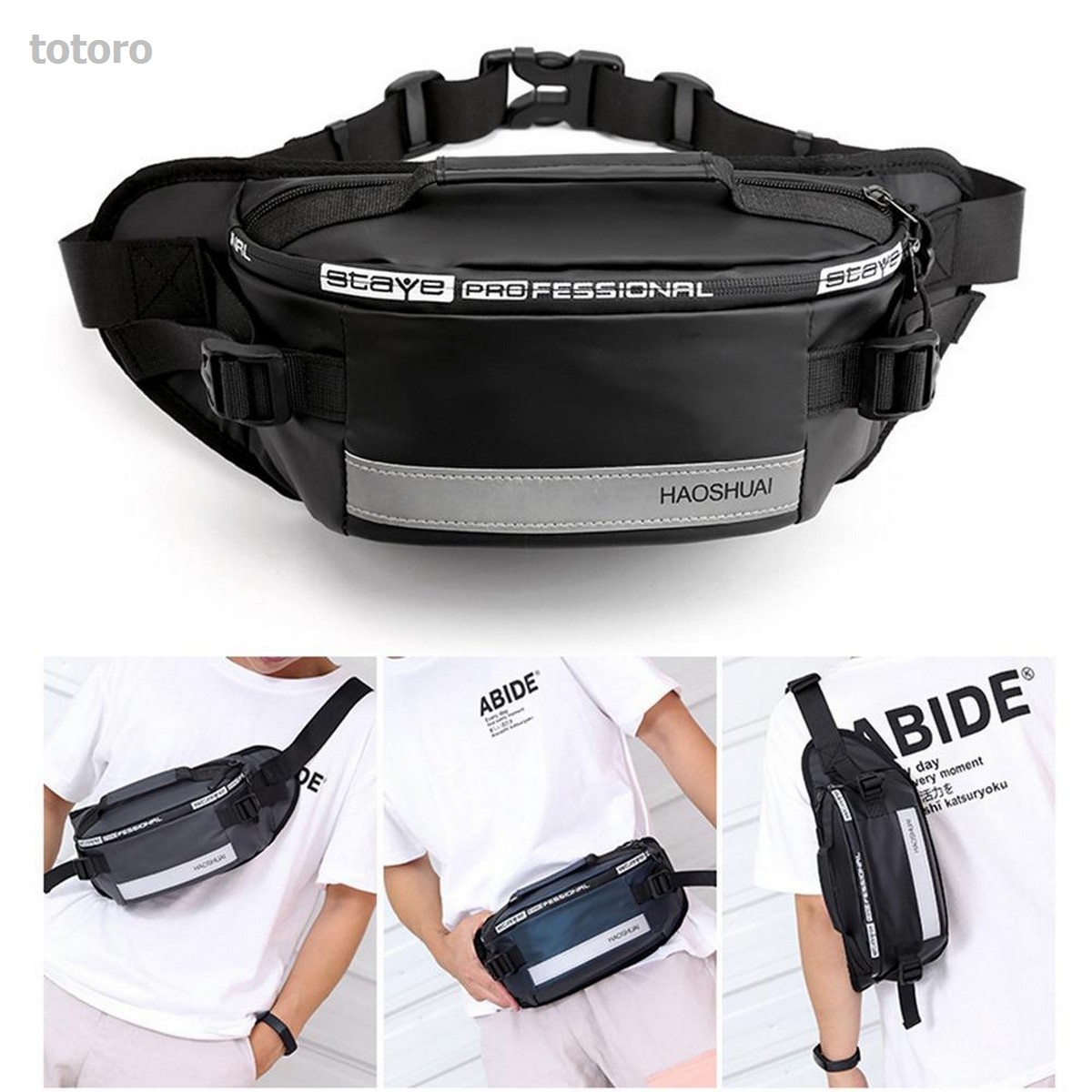 NEW totoro 【Fullyoung_520 Store】New Fashion Men'S Outdoor Waist Bag,Waterproof Multifunctional Bargain price Bag With Anti-Collision Reflective Strip, Stylish Easily Matched With Any Clothing