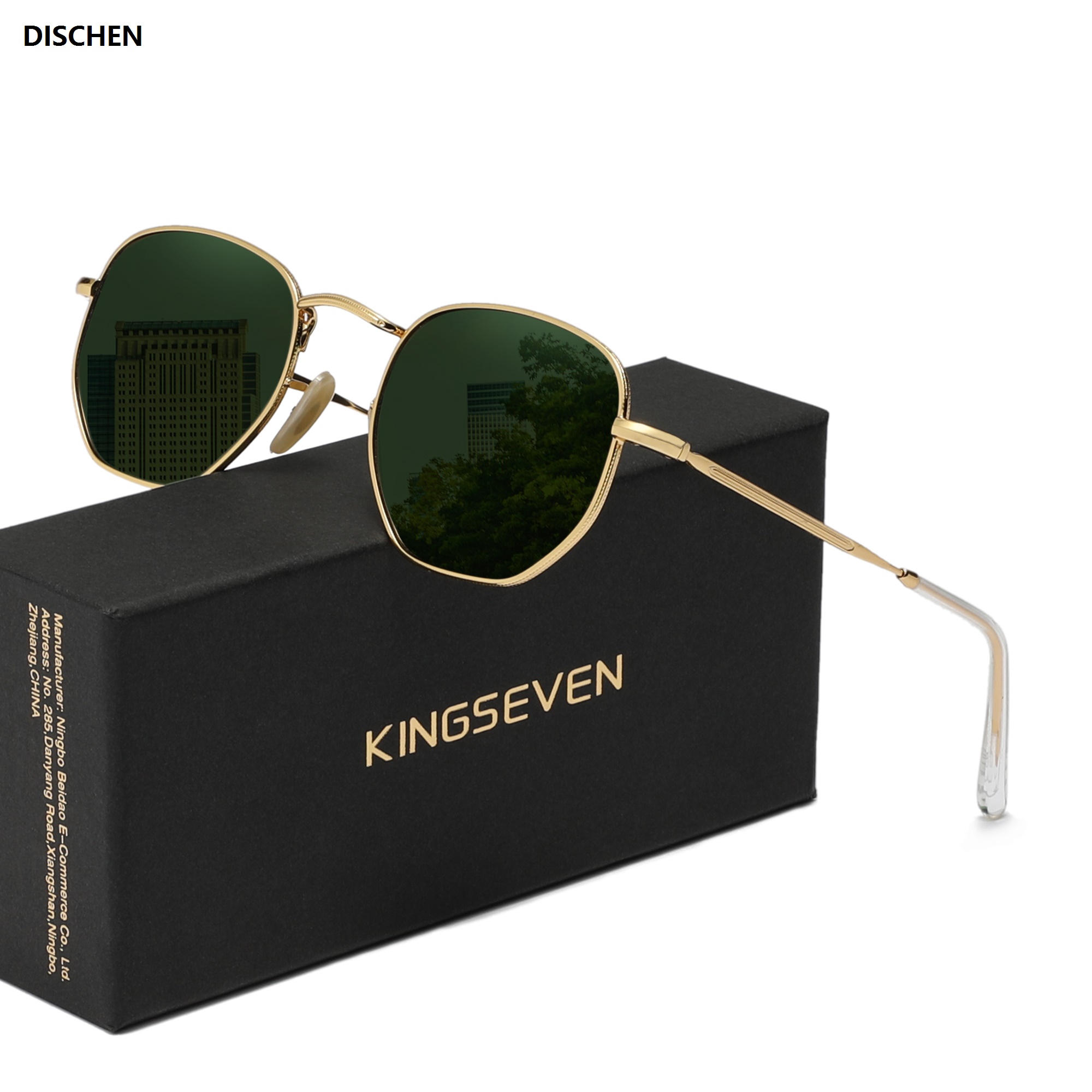 DISCHEN New style KINGSEVEN Fashion Round Sunglasses Polarized UV400 Women Men‘s Anti-glare Driving Glassses Alloy Frame Eyewear