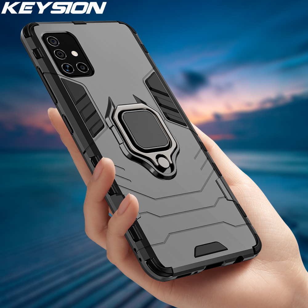KEYSION Shockproof Armor Case For Samsung Galaxy Z Flip 4 5G Ring Stand Phone Back Cover for Galaxy Z Filp 4 5G