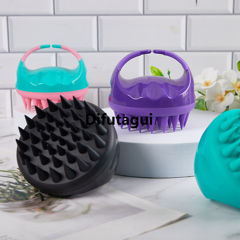 Difutagui Silicone Shampoo Brush Massage Scalp Comb Smoothing Hair Tool Hair Washing Comb Bath Shower Brush Salon Hairdressing Tool 1PC