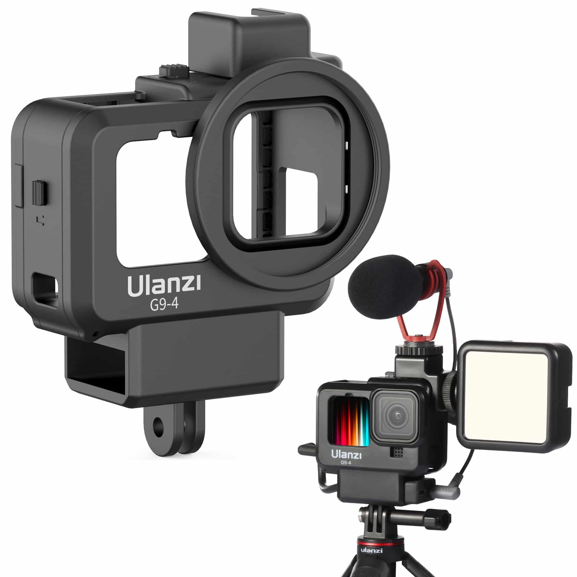 Ulanzi G9-4 Protective Case for GoPro Hero 9/10/11: Filter Adapter, Type-C Charging Port, Microphone Holder