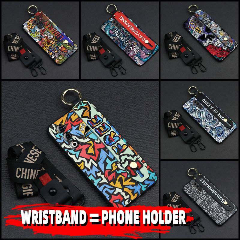Wristband Shockproof Phone Case For ZTE Nubia Neo3 GT 5G Personality Silicone Lanyard Kickstand Anti-knock Soft case
