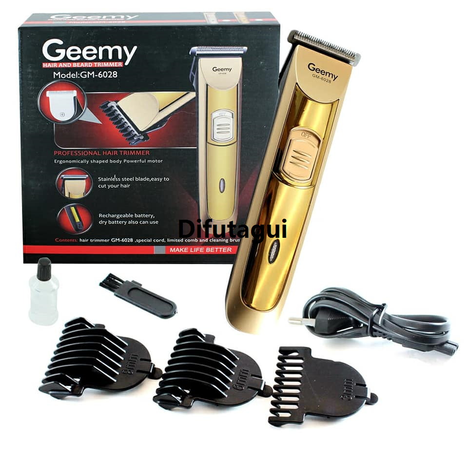 Difutagui Gemei GM 6028 Rechargeable Hair and Beard Trimmer Gold Bargain price Gemei GM 6028 Professional Hair Beard Clipper