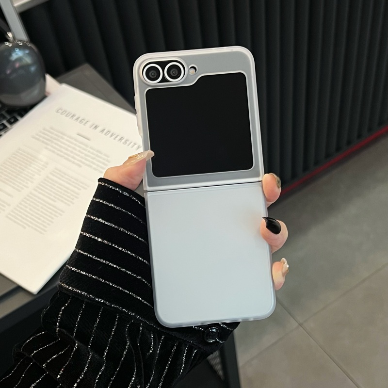 HODON Luxury Matte Clear PC Phone Case For Samsung Galaxy Z Flip 3 4 5 6 7 Flip6 Cases Transparent Ultra-thin Shockproof Hard Proteciton Cover