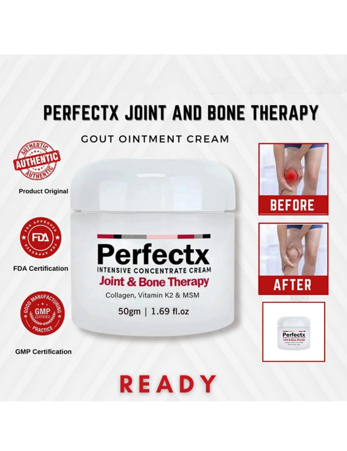 Prime Picks Premium Joint Relief Cream | Perfectx Intensive Joint & Muscle Pain Relief Cream with Collagen & Essential Oils | Ayurvedic Body Massage Therapy for Back, Neck, Knee, Bone & Muscle Pain | Fast Absorbing, Non-Greasy (50g)