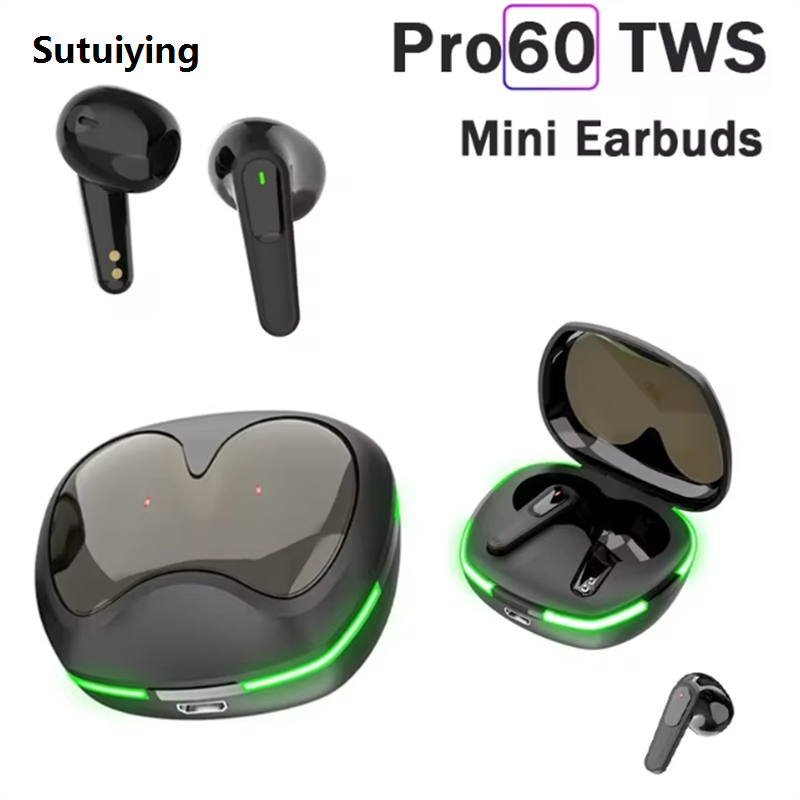 Sutuiying TWS Pro60 Fone Bluetooth Earphones Wireless Headphones HiFi Stero 2025 Headset Noise Reduction Sports Earbuds with Mic for Phone