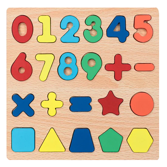 3D Colorful Wooden Square Shape Small English Alphabet abcd Puzzle, Early Learning & Teaching Blocks Board Toy for Baby & Toddlers