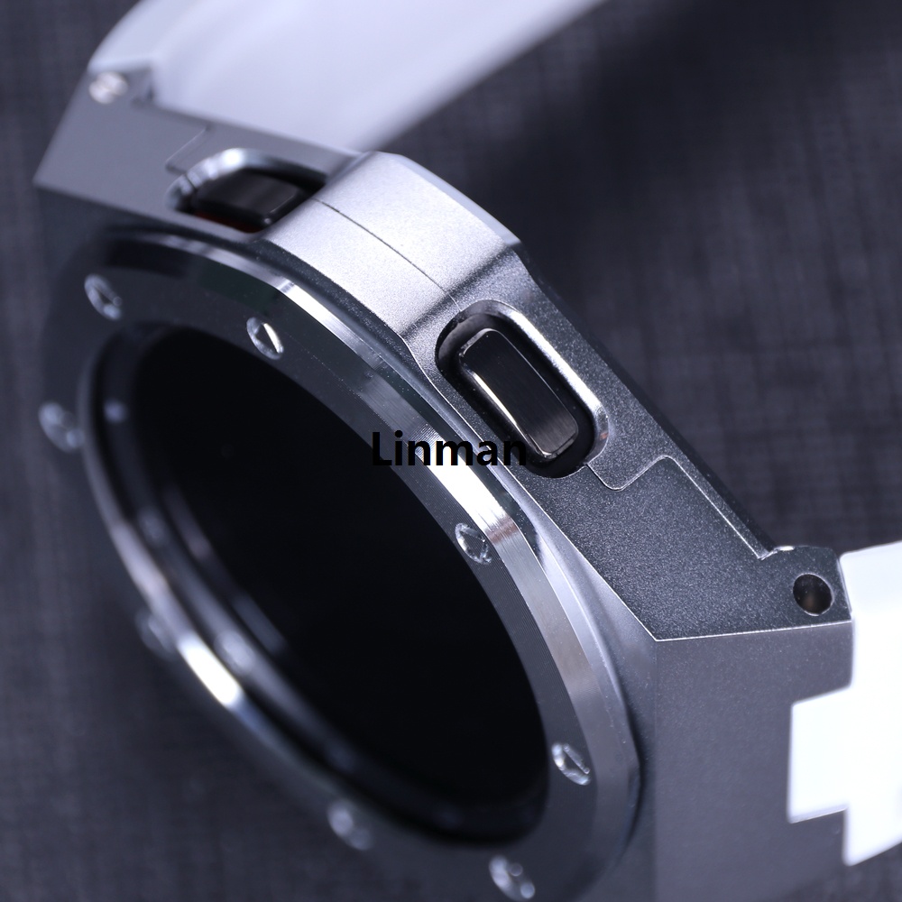 Modification Kit For Samsung Galaxy Watch 4 Classic 46mm Metal CBargain price ase Rubber Bracelet For Samsung Watch 4Classic 46 Luxury Mod Kit