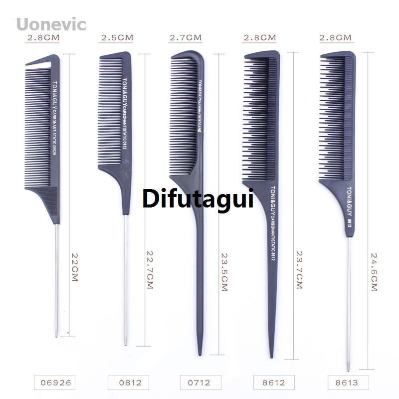 Difutagui Hair stylist matches plastic hairstyle wig comb High Quality carbon fiber pointed tail comb pick hairpiece