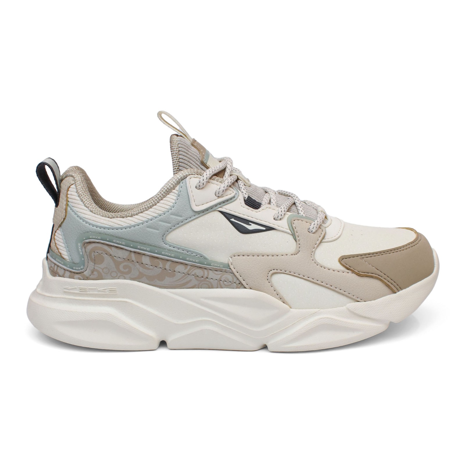 Erke Cream Brown Trendy Jogging Shoes for Men 11122420526-003