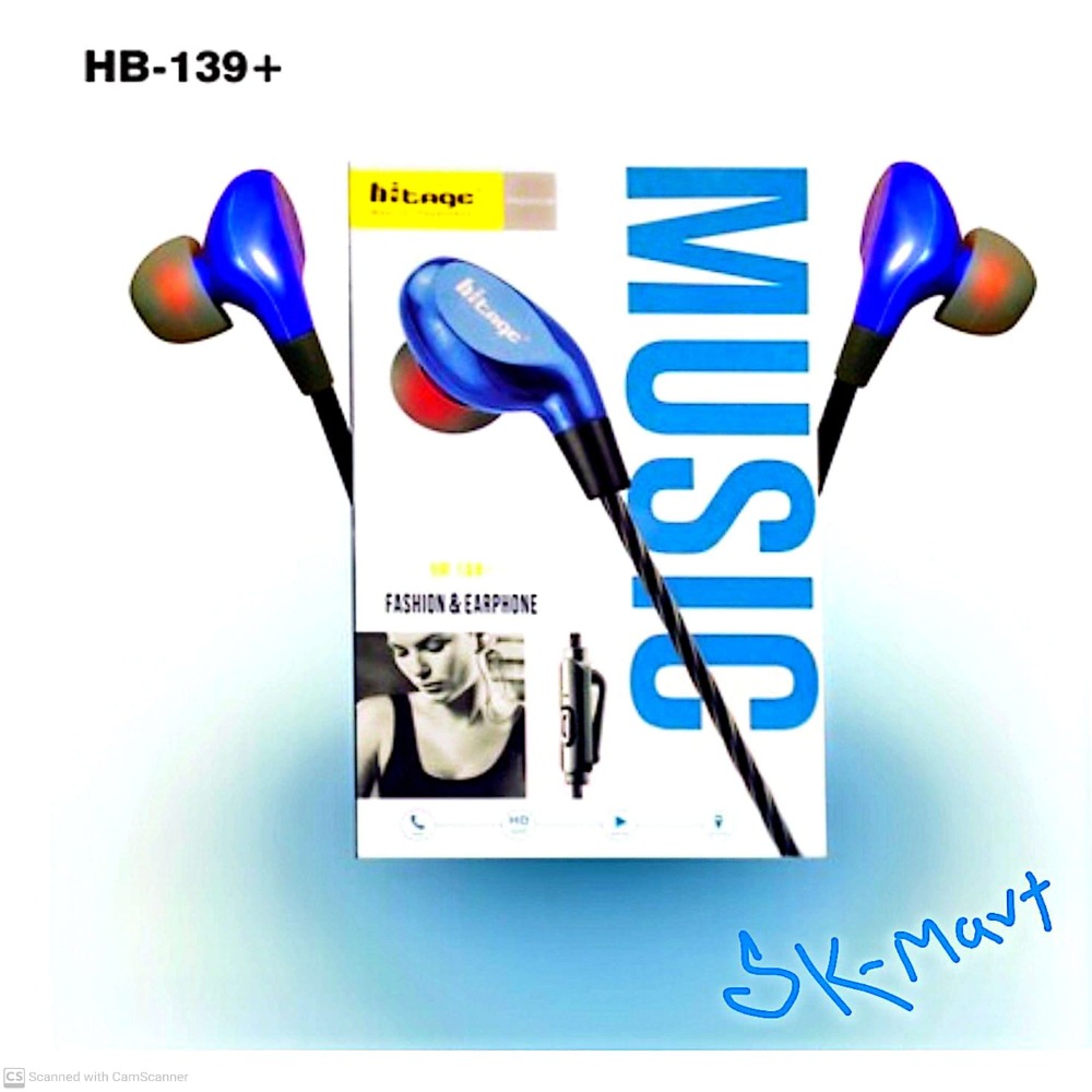 Earphone | Original Hitage Earphones with Mic | 3.5mm Jack | Best for Music, Gaming & Calls | High Bass Sound Quality | Comfortable Fit | Earphones for Mobile, Laptop, Tablet | Best Earphones | Hitage HB139+