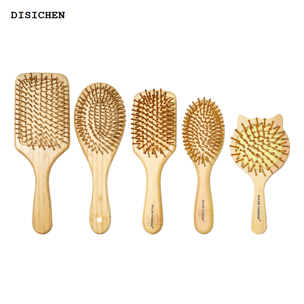 DISICHEN Barberia Wooden Comb Bamboo Massage Hair Combs Natural Anti-static Brushes Hair Care Barber Shop Styling Tools accessories