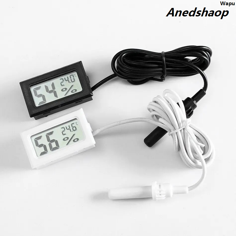 WapuOriginal Embedded Electronic Temperature and Humidity Meter with New Probe Hygrometer Digital Tape Probe Strip Line