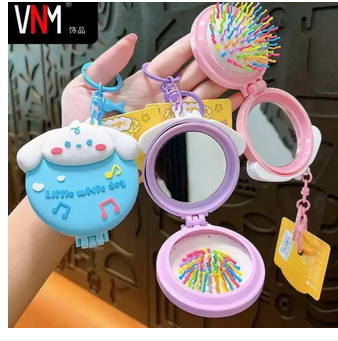 1 Pcs Cute Mini Portable Mirror Comb, Integrated Comb With Mirror Styles | Color May Vary
