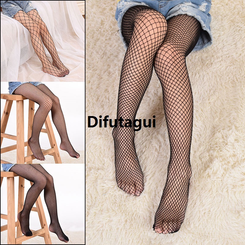 Difutagui Kids Black Fishnet Leggings Stockings Fashion Tight Baby Girl White Portable Clothing Cotton Mesh Collant Pantyhose for Children Socks