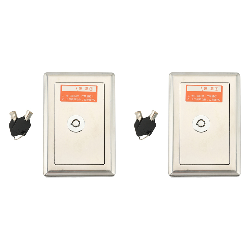 JINMY 2X Garage Door Opener, Electric Door Roll Switch Lock Box, Mounted Concealed Button Switch A