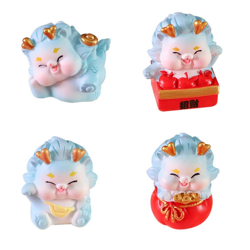 Cute Resin Mini Zodiac Dragon Ornament Zodiac Dragon Chinese Style Dragon Cartoon Figurine Crafts Cartoon Dragon Micro Landscape Decoration Landscape Garden Pot
