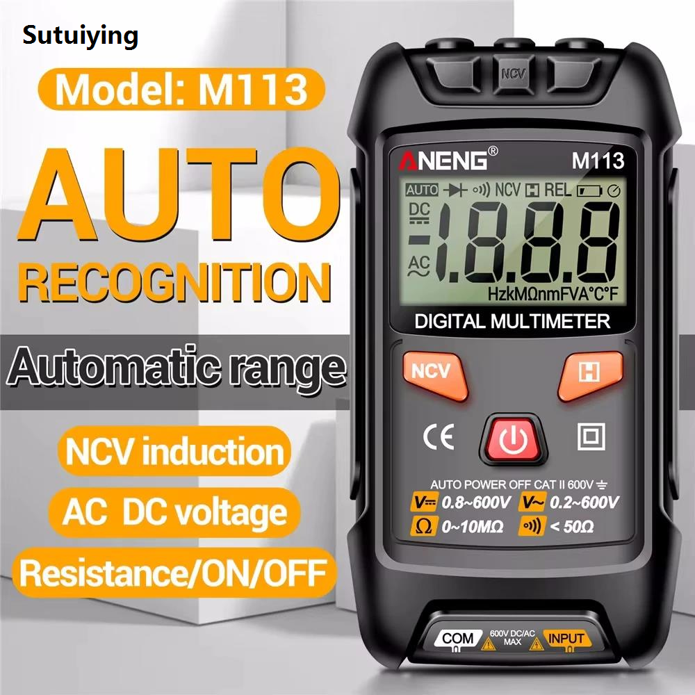 Sutuiying ANENG M113 Mini Digital Multimeter AC/DC Voltage Meter 1999 Counts Portable Multimetro Ohm NCV Resistance Volt Tester Electricity Tools