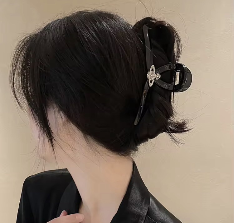 Masala Beads Fashionable Rhinestone Crown Design Hairclip 13cm Vintage Elegant Hair Claw Clip Hairband For Women Fashionable Durable Hairpin Autumn Winter Back Head Shark Clips Temperament Hair Accessories Girls Gift